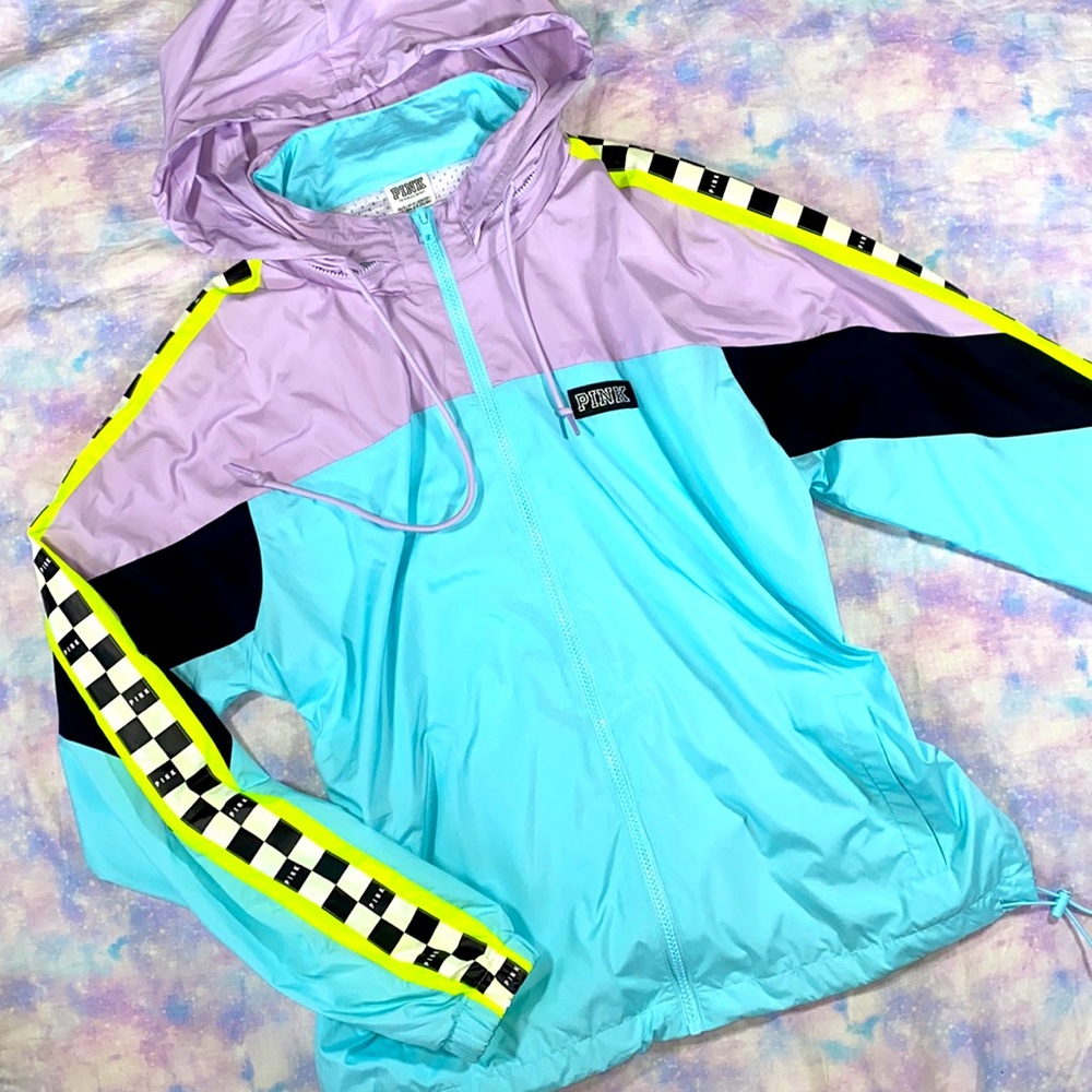 VS PINK • Limited Edition Colorful Checkerboard Windbreaker